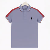 Grey Color Panel Polo T-Shirt!